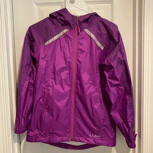 L.L. Bean Girls' Purple Hooded Raincoat